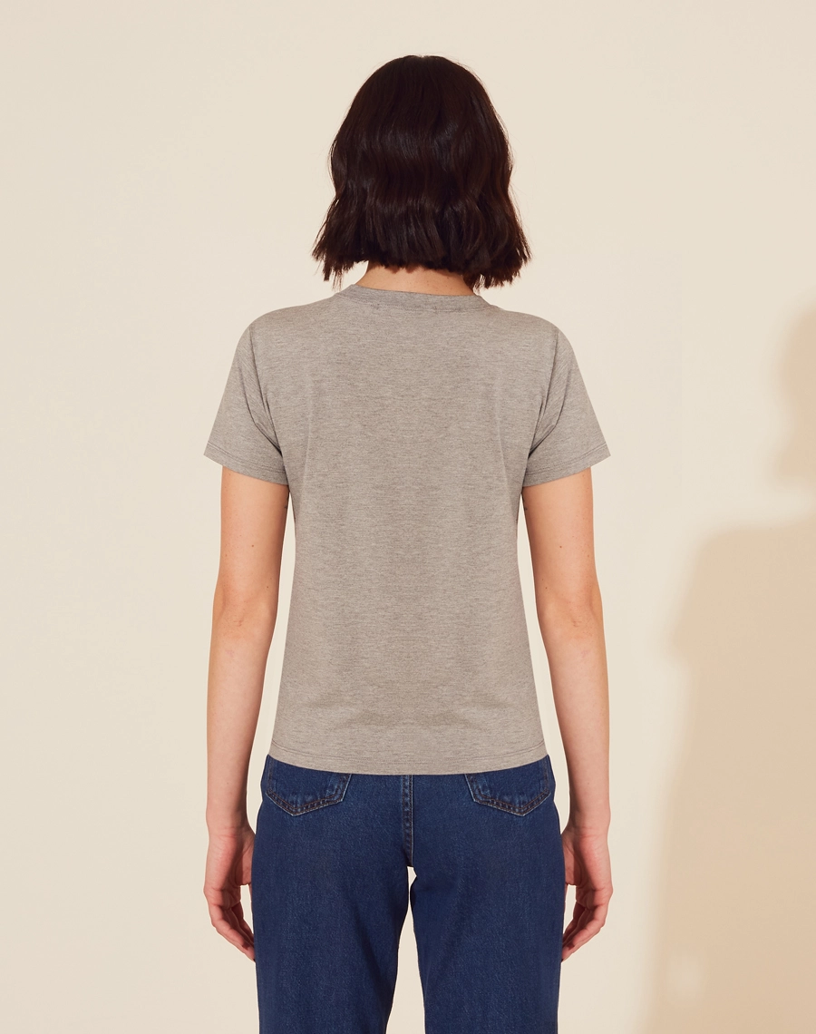Camiseta Slim Basica Mescla, possui decote redondo e manga curta. <br/>