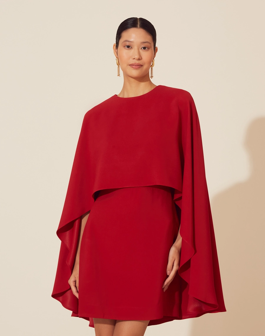 Vestido Curto Nick confeccionado em Crepe Patou.