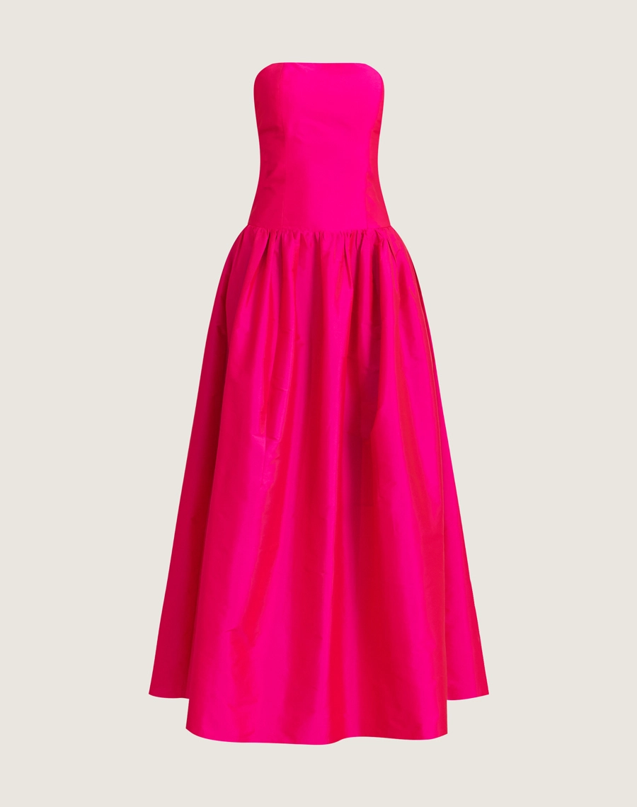 Vestido Longo Isabel confeccionada em Tafetá.