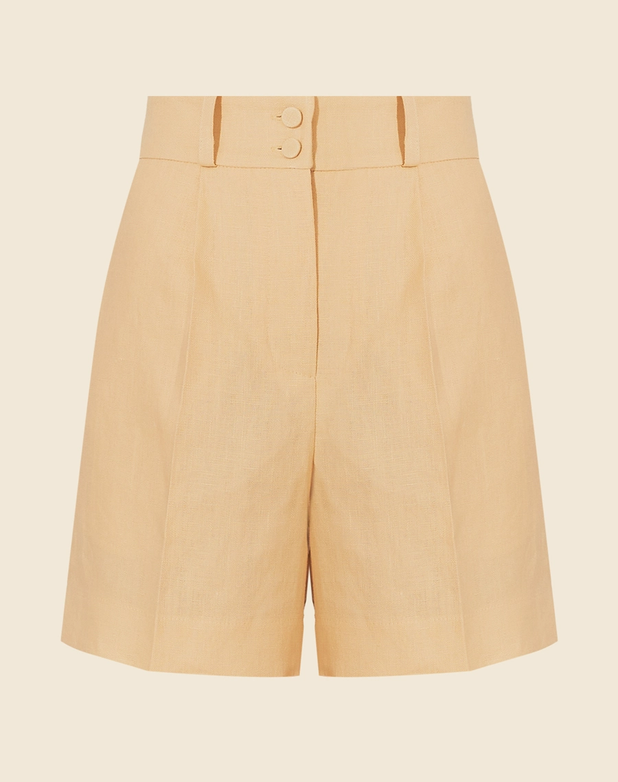 Confeccionado em linho, o Shorts Eugenia apresenta modelagem de alfaiataria e cintura alta, garantindo um caimento sofisticado. Ideal para compor looks refinados em qualquer ocasião.