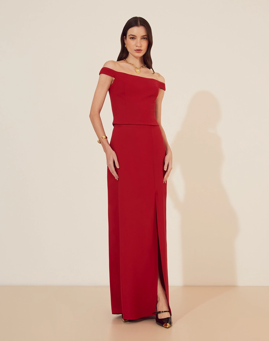 Top Luana confeccionado em Crepe Patou.