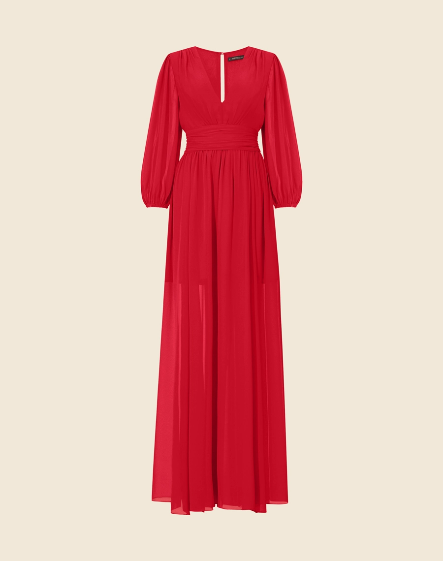 Vestido Longo Zaida confeccionado em Chiffon.