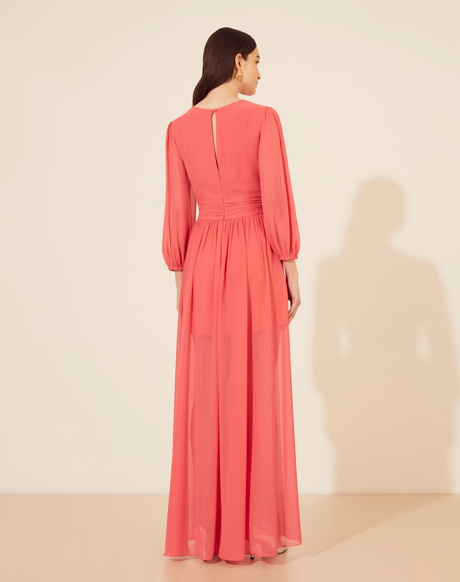 Vestido Longo Zaida confeccionado em Chiffon.