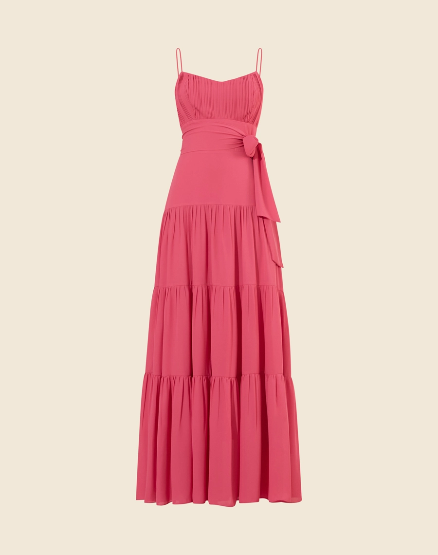Vestido Longo Mônaco é confeccionado em crepe leve, oferecendo um caimento fluido e elegante. A peça é perfeita para ocasiões especiais, trazendo um toque de sofisticação e charme.