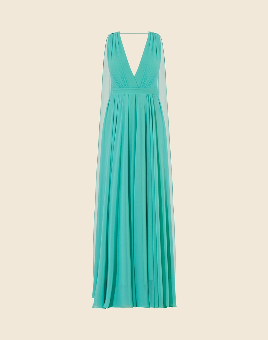 Vestido Longo Deborah é confeccionado em chiffon, tecido leve e com uma transparência discreta. É indispensável em eventos sociais e sofisticados. <br/> <br/>