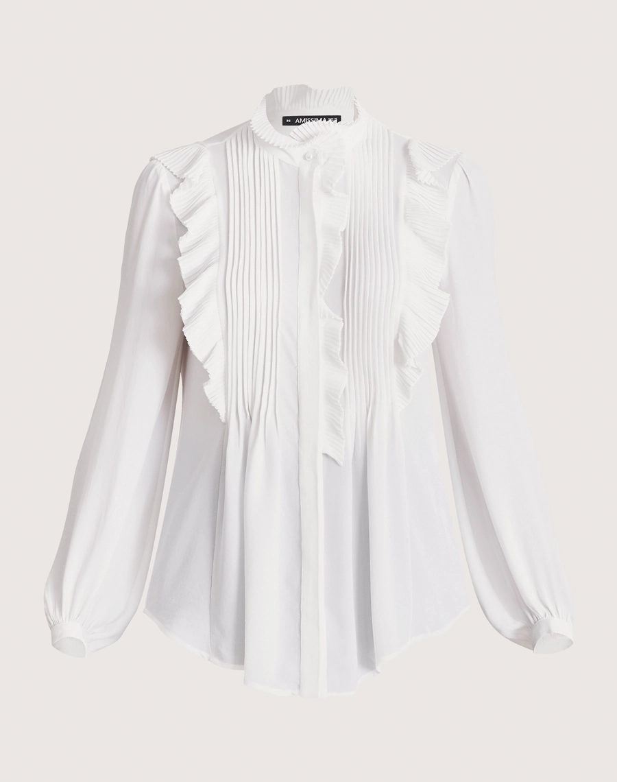 Blusa Aline, confeccionada em crepinho, tecido leve, fluido e delicado, com toque macio e caimento elegante.