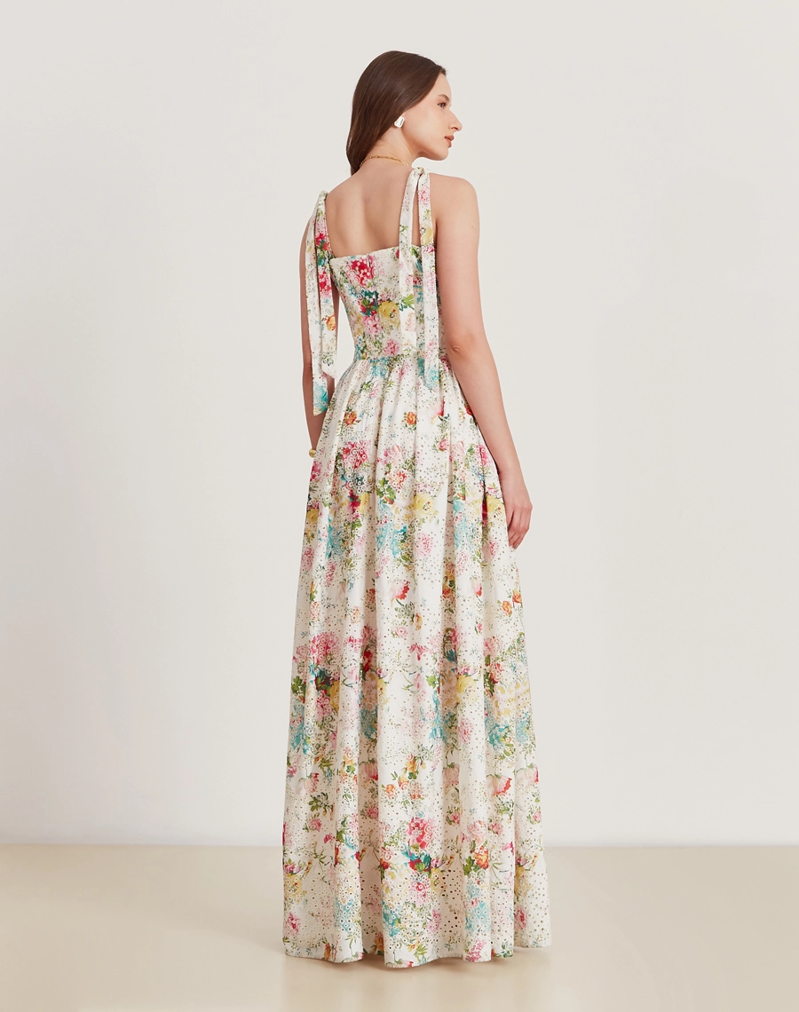 O Vestido Longo Melis é confeccionado em laise garantindo leveza.
