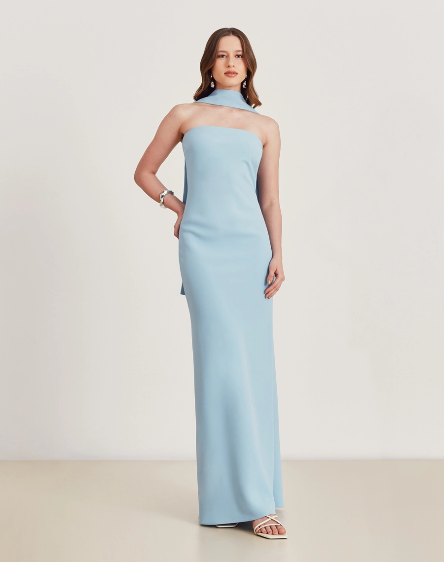 O Vestido Longo Juliette é confeccionado em crepe zara. Perfeito para eventos formais, festas de gala ou ocasiões que transitam do dia à noite.