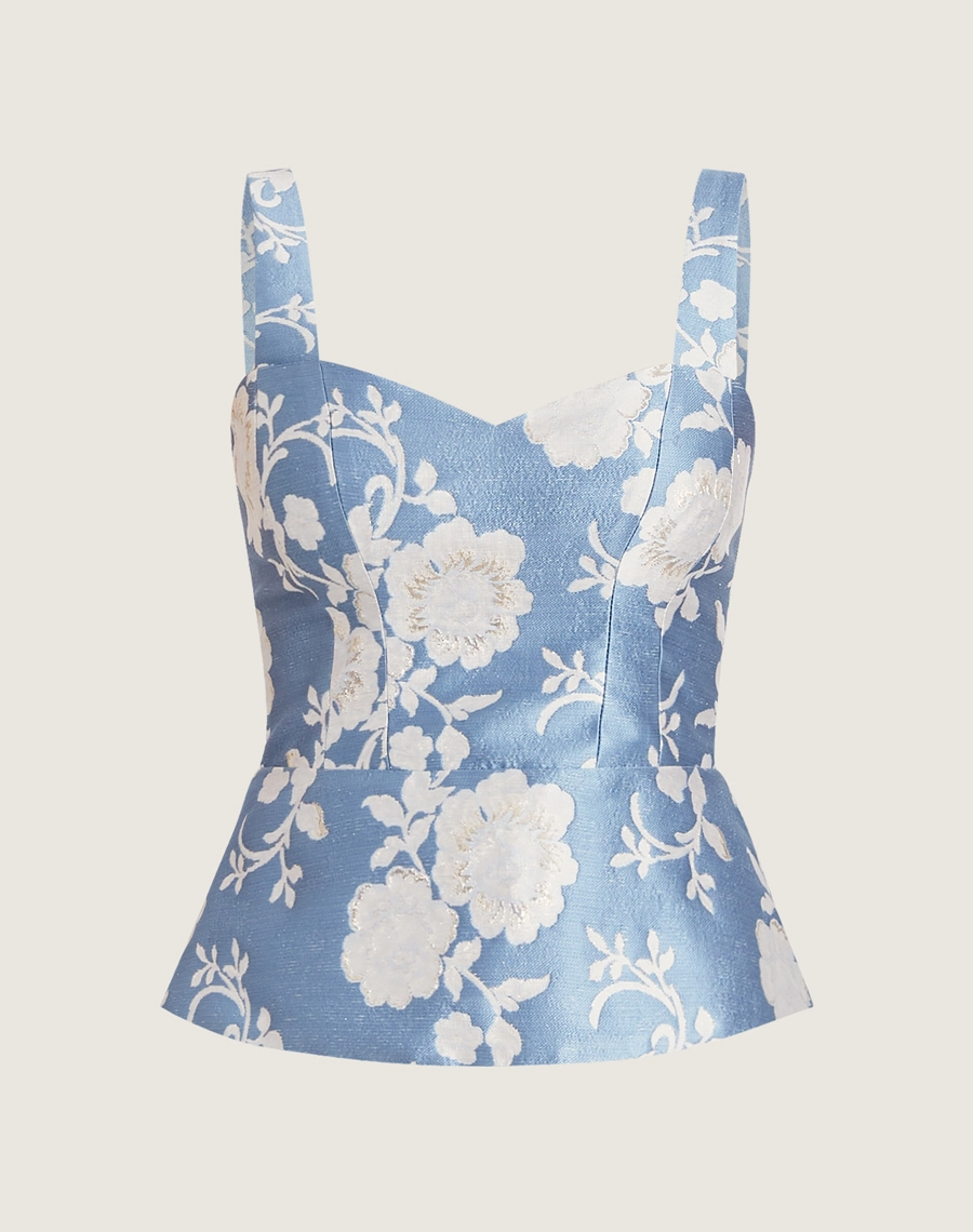 O Top Madeline é confeccionado em Jacquard, tecido estruturado e encorpado com modelagem que valoriza a silhueta.
