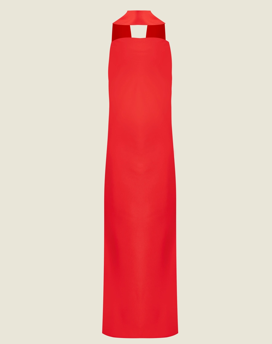 O Vestido Longo Ivy é confeccionado em crepe acetinado, com o caimento fluido do crepe e o brilho sofisticado do cetim, ideal para quem busca conforto e elegância. 