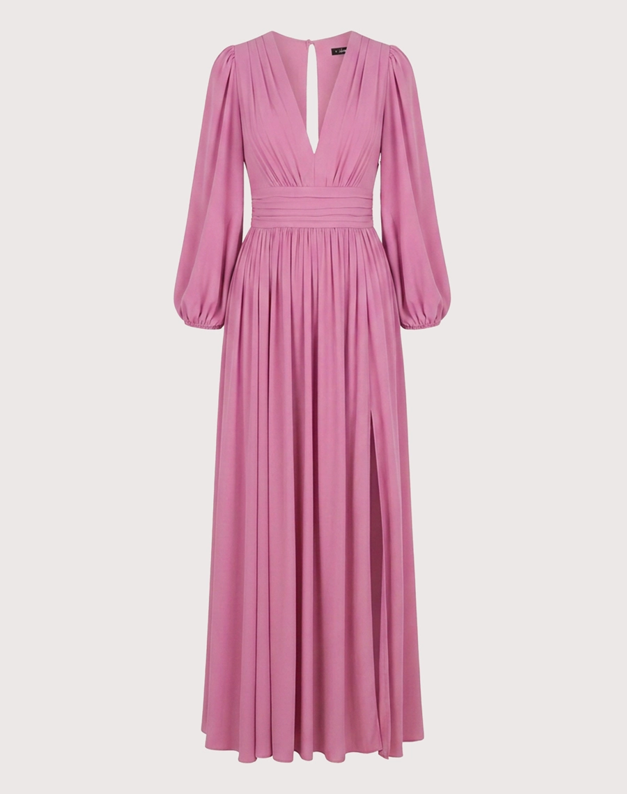 O Vestido Longo Esmeralda é confeccionado em crepinho, tecido de toque macio, caimento leve e fluido, proporcionando elegância e conforto.