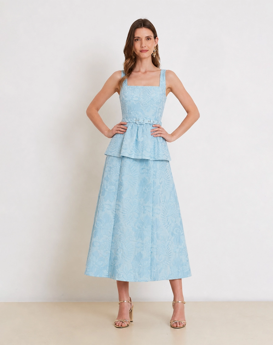 O Vestido Midi Arabesco é confeccionado em algodão bordado, um tecido leve, fresco e confortável.<br/>