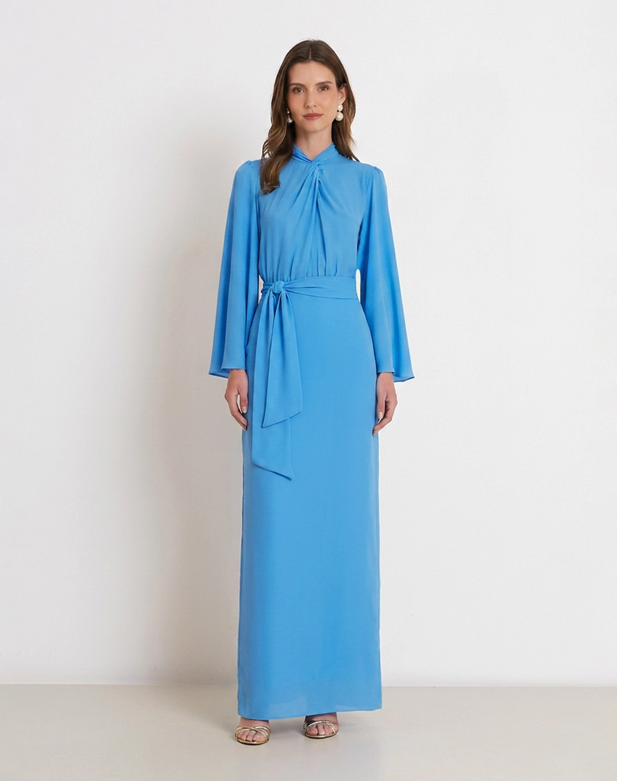 O Vestido Longo Alba é confeccionado em crepinho, tecido de toque macio, caimento leve e excelente fluidez.<br/>

