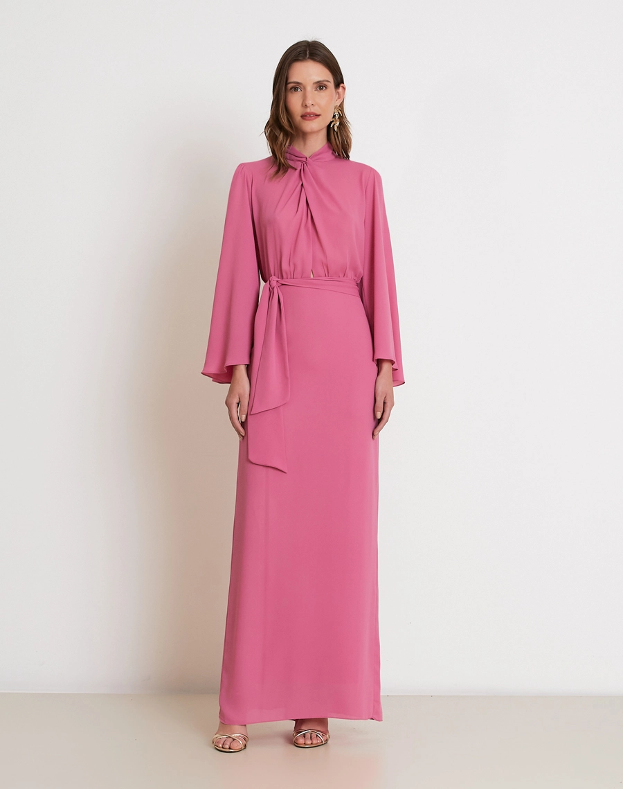 O Vestido Longo Alba é confeccionado em crepinho, tecido de toque macio, caimento leve e excelente fluidez.<br/>


