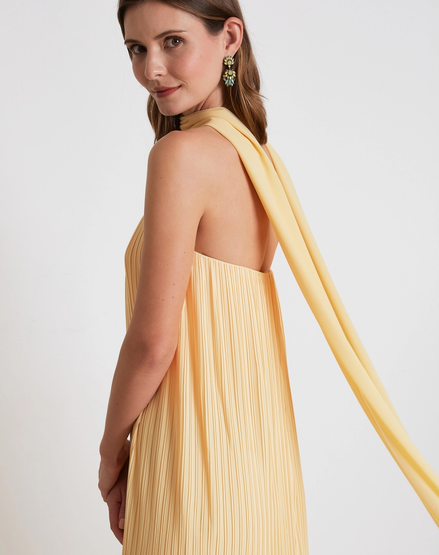 O Vestido Longo Art é confeccionado em crepinho plissado com textura delicada e caimento fluido, proporcionando leveza, movimento e um visual sofisticado.

<BR/>