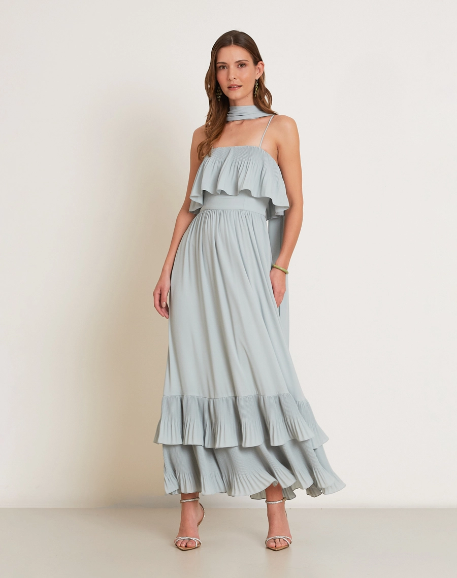 O Vestido Longo Nany é confeccionado em crepinho, tecido leve e fluido que se destaca pelo toque macio e caimento elegante. <br/>