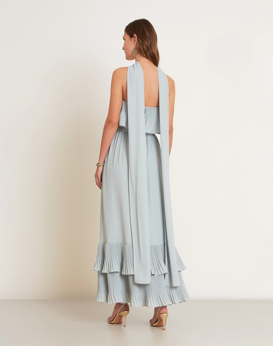 O Vestido Longo Nany é confeccionado em crepinho, tecido leve e fluido que se destaca pelo toque macio e caimento elegante. <br/>
