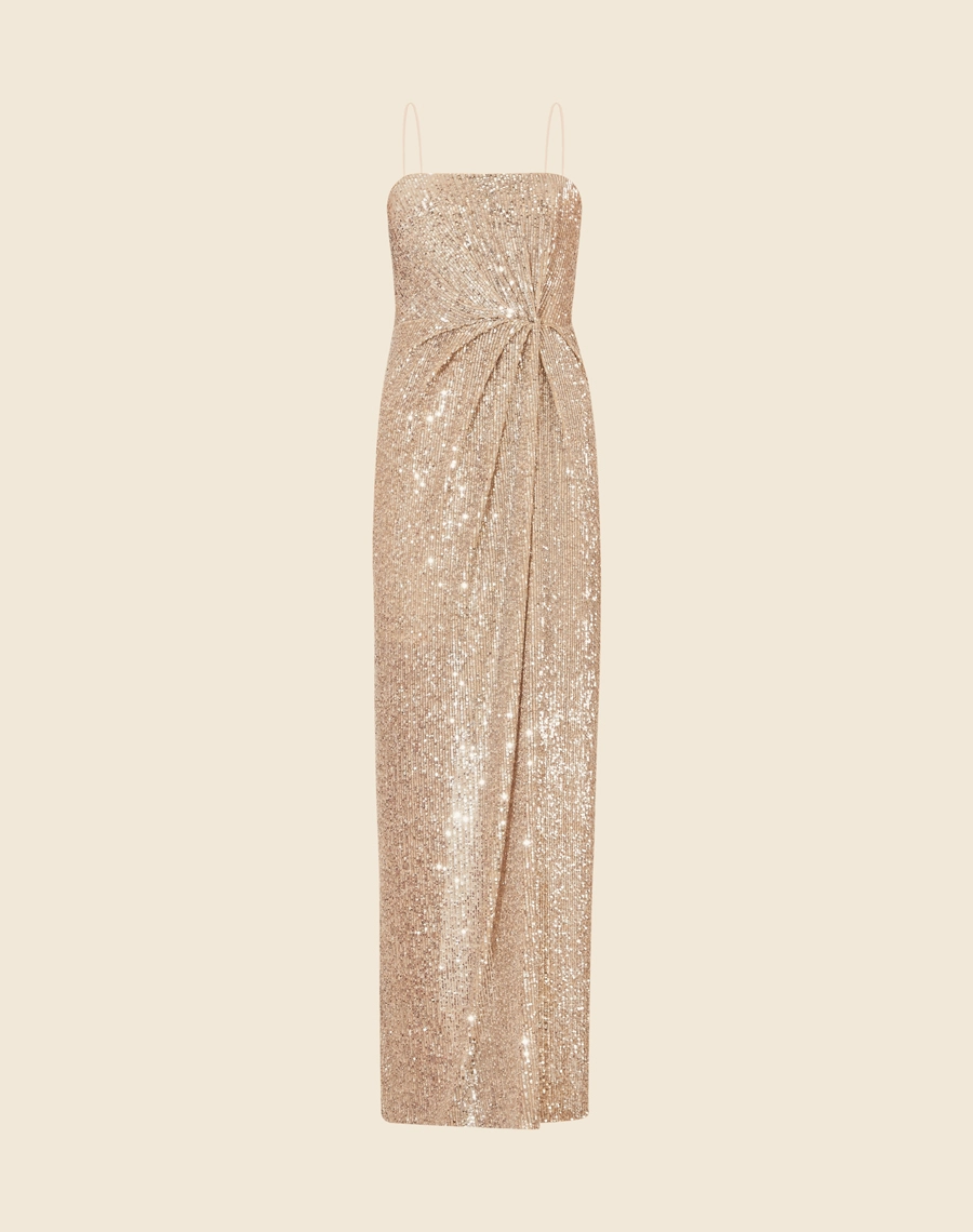 
Vestido Longo Cristal confeccionado em Paetê. <br>
Com decote quadrado, alças finas, silhueta acinturada e fenda posterior. <br>
Fechamento por zíper invisível nas costas. <br>
Possui forro.
